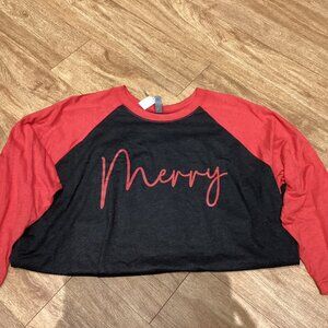 Dark Heather/Red Next Level Apparel 3/4th Sleeve